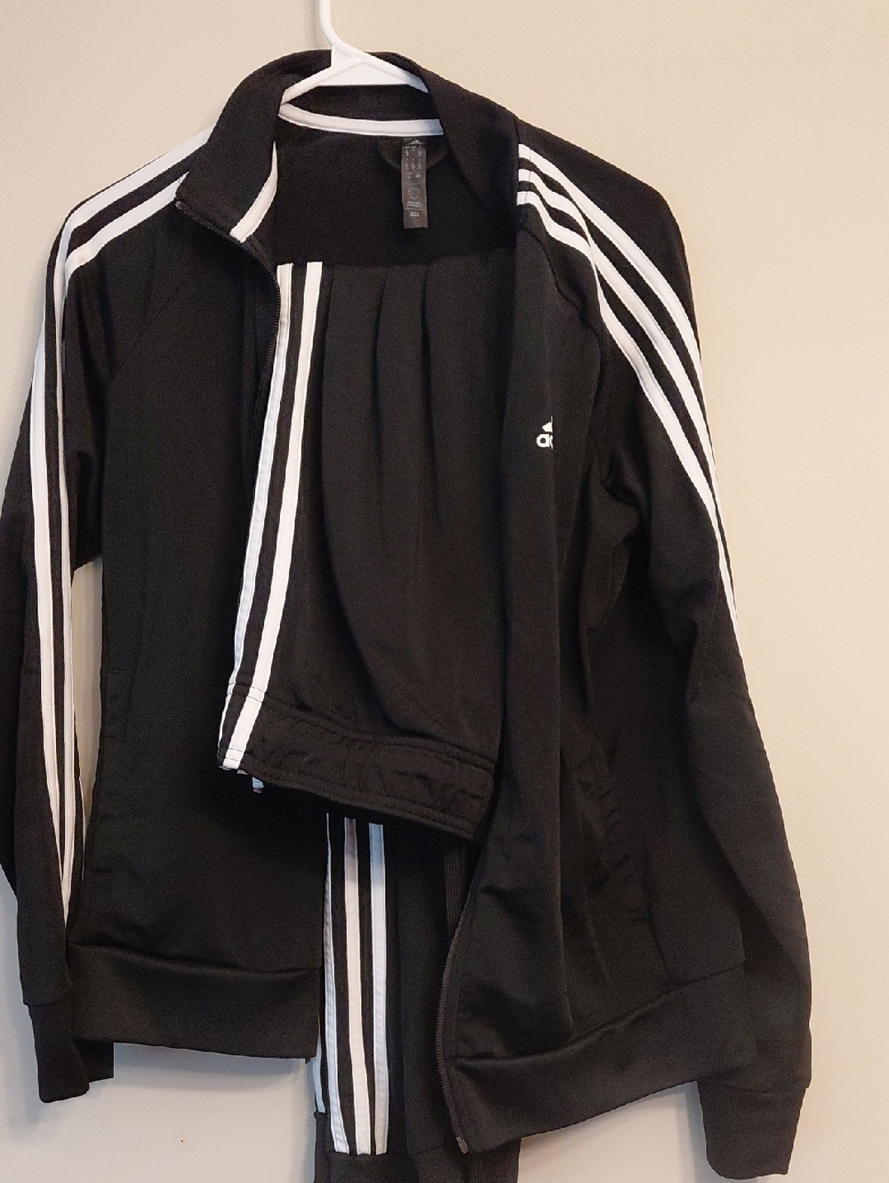 adidas Black Track Jacket And Pants with White 3-Stripes